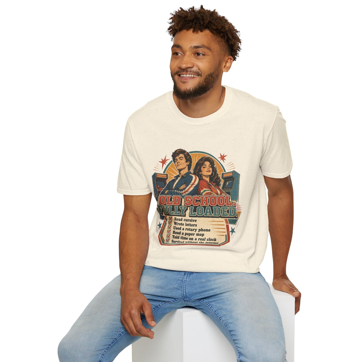T-Shirt — Retro 'Old School' Arcade Couple Vintage Gamer Tee