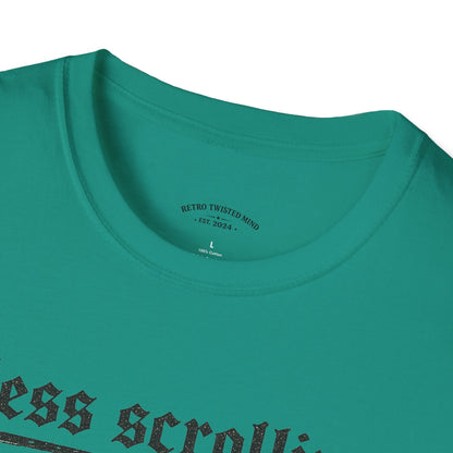 T-Shirt — "Less Scrolling, More Strolling" Dog Graphic Tee