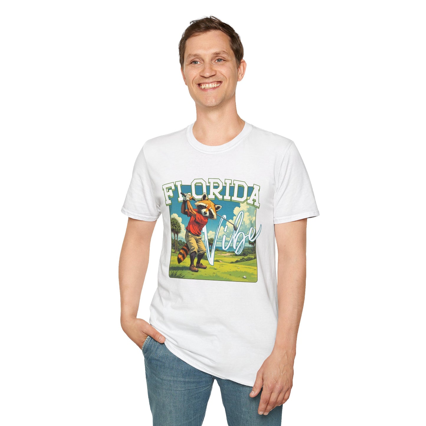 Florida Vibe Unisex Softstyle T-Shirt | Relaxed Fit Graphic Tee for Casual Days, Summer and Travel,florida,sport,golf