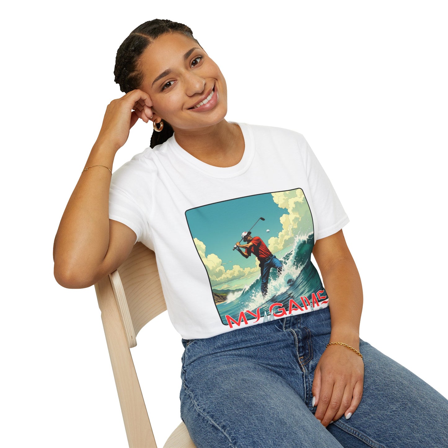 My Game Unisex Softstyle T-Shirt - Retro Golf Graphic Tee, golf, ocean,sport