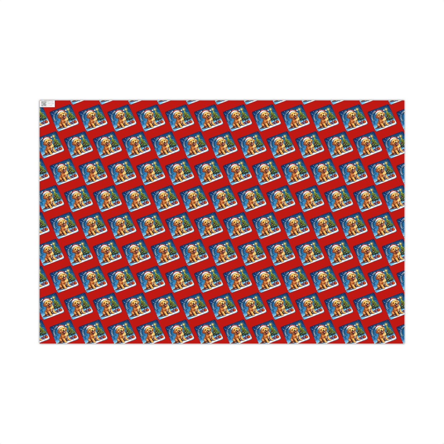 Holiday Puppy Pattern Gift Wrap Paper – Cute Dog Photo Christmas Wrapping Sheets