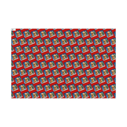 Holiday Puppy Pattern Gift Wrap Paper – Cute Dog Photo Christmas Wrapping Sheets