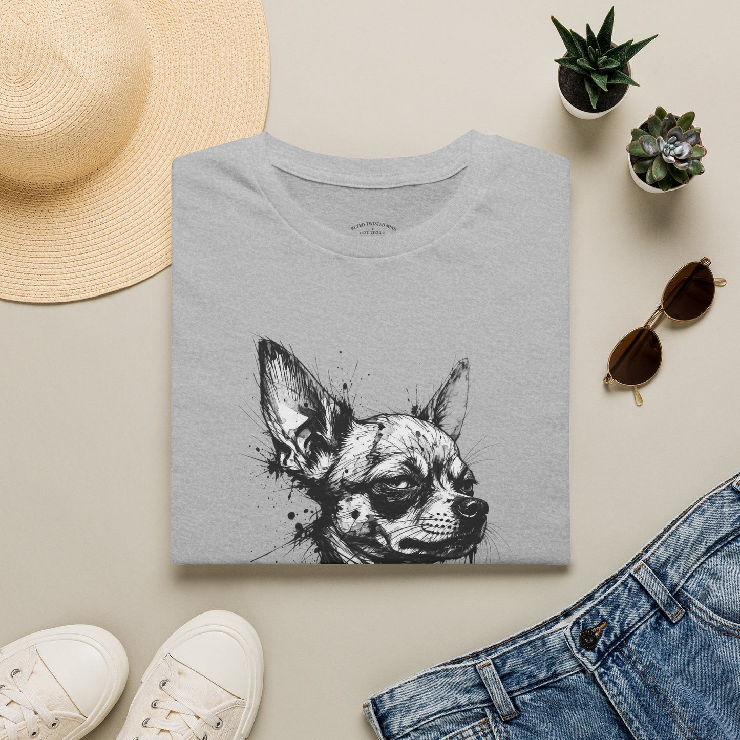 Chihuahua Portrait T‑Shirt — "I'm Not Here, That's an Illusion"