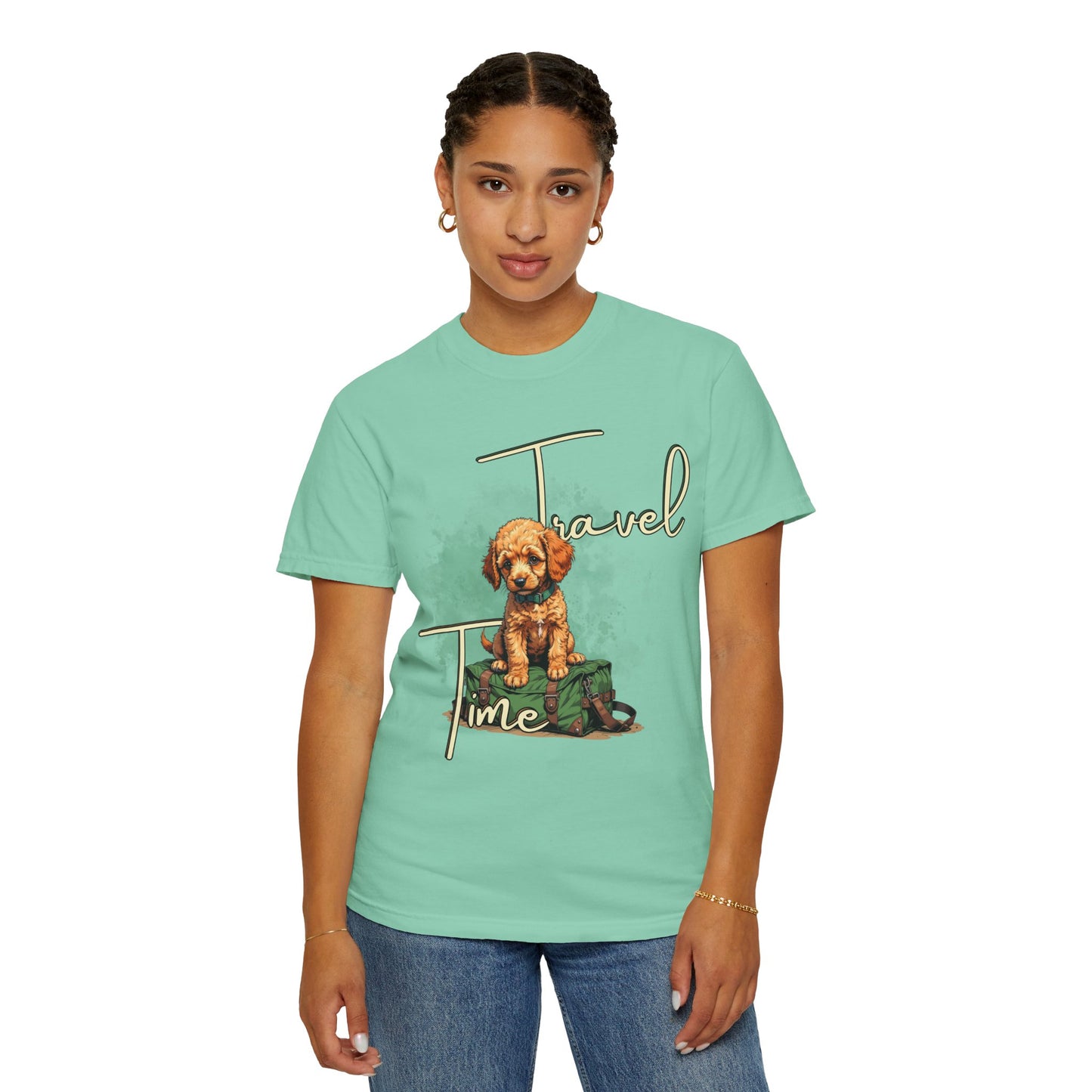 Travel Time Unisex T-Shirt - Perfect for Dog Lovers, Casual Wear, Traveling, Gift for Pet Owners, Adventure Apparel