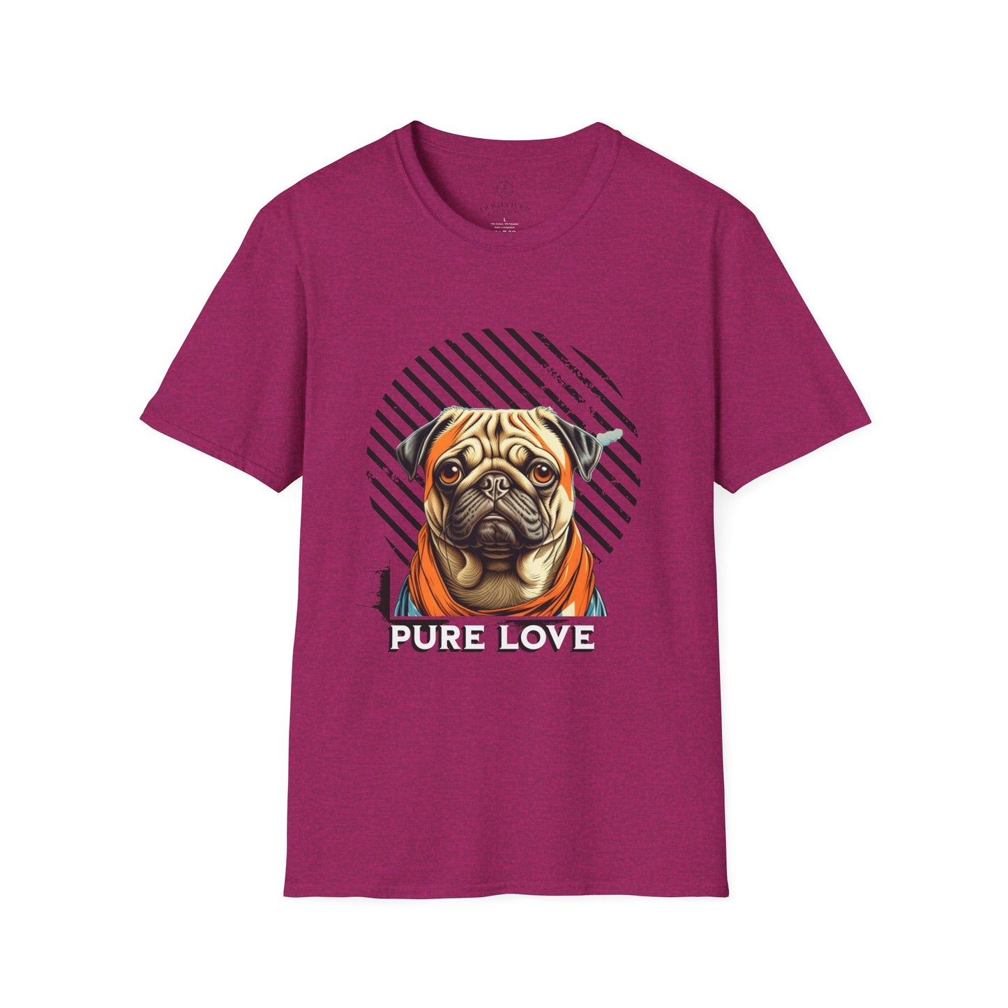 Pure Love Pug T-Shirt - Unisex Softstyle Tee