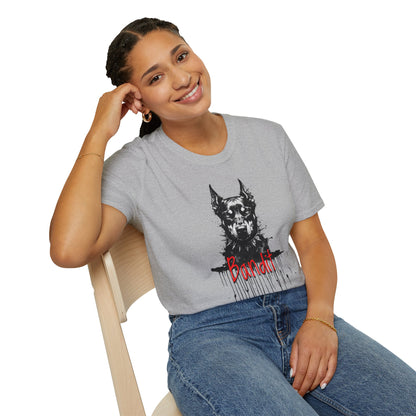 Doberman Portrait T-Shirt — "Warm Amour" Graphic Tee for Dog Lovers