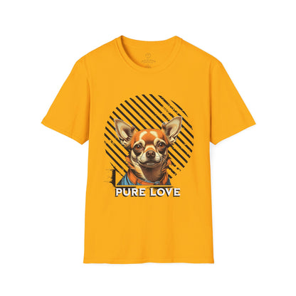 Dog Lover's Pure Love Unisex T-Shirt | Vibrant Orange Dog Design