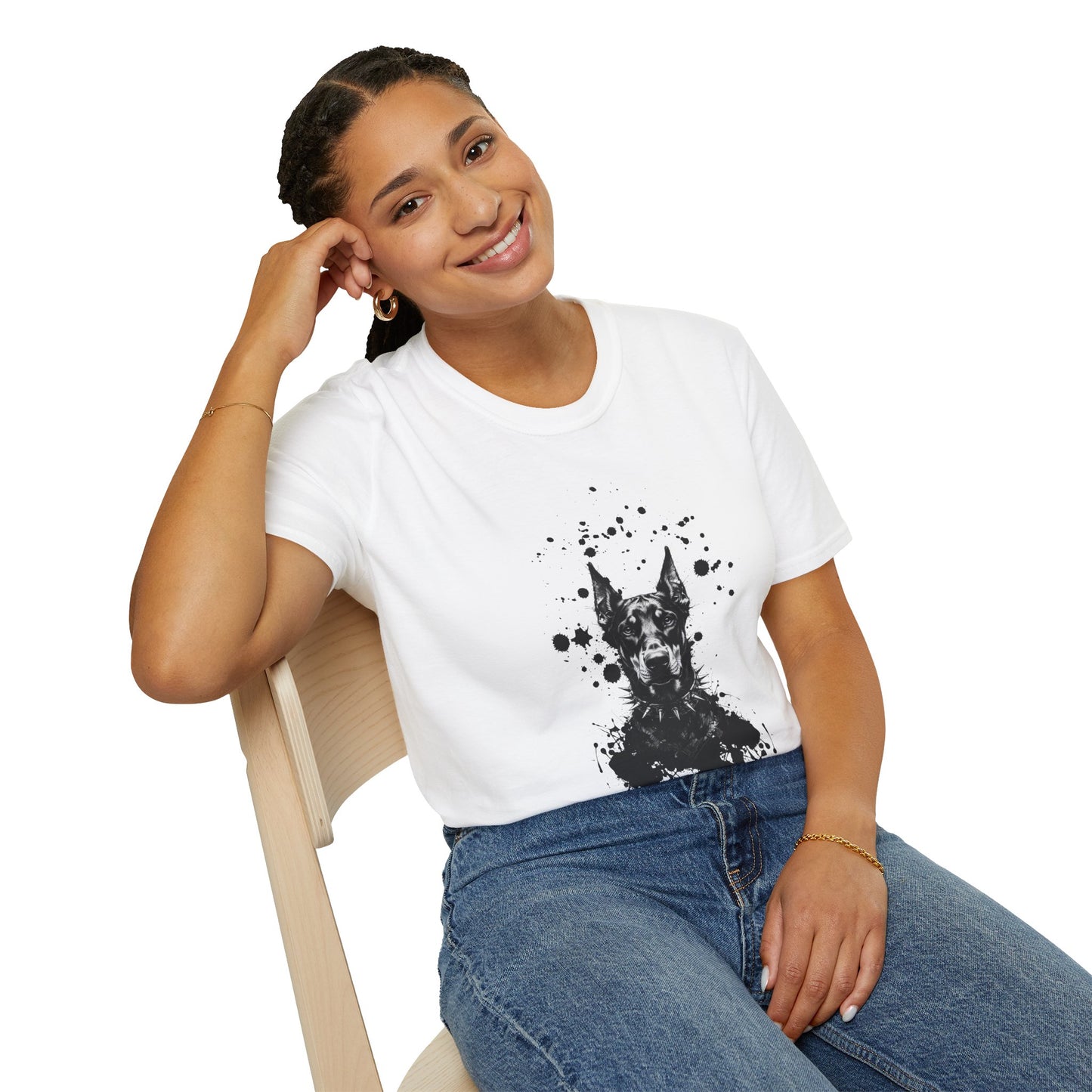 Doberman Ink Splatter T-Shirt