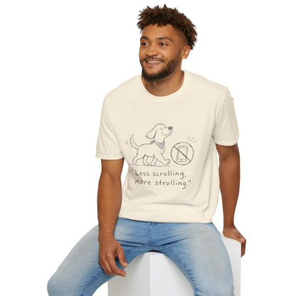 Less Scrolling, More Strolling Dog T-Shirt