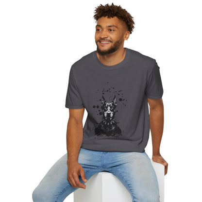 Doberman Ink Splatter T-Shirt