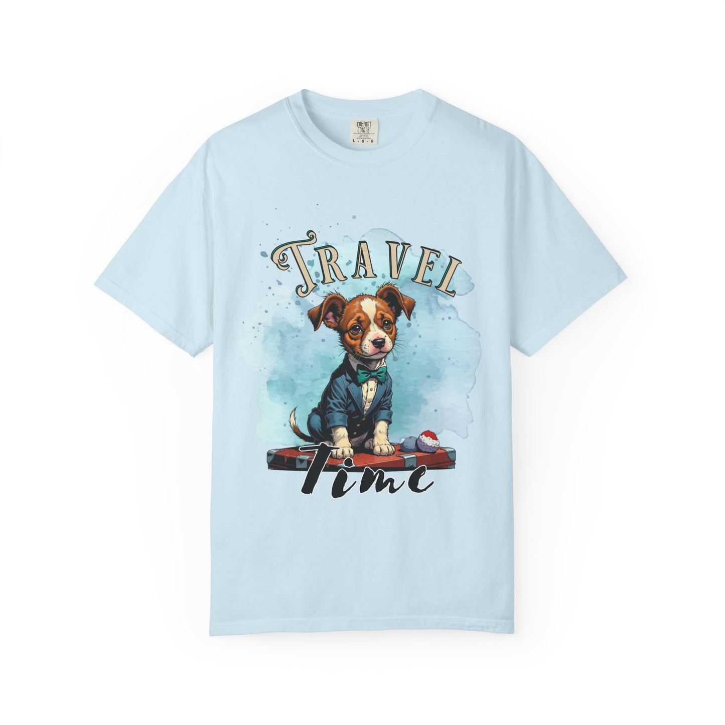 Travel Time Dog Graphic Unisex T-Shirt - Perfect for Pet Lovers and Travel Enthusiasts