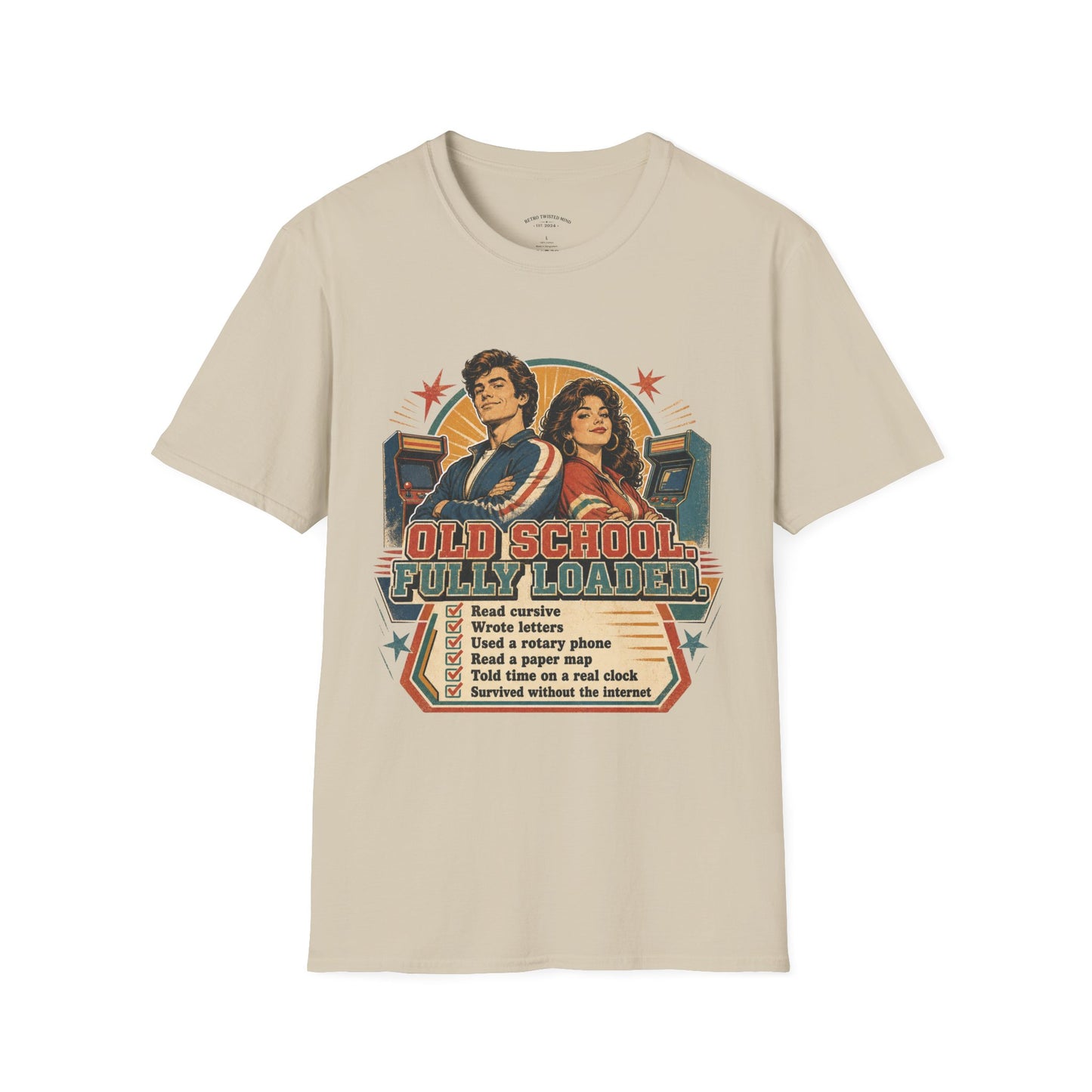 T-Shirt — Retro 'Old School' Arcade Couple Vintage Gamer Tee