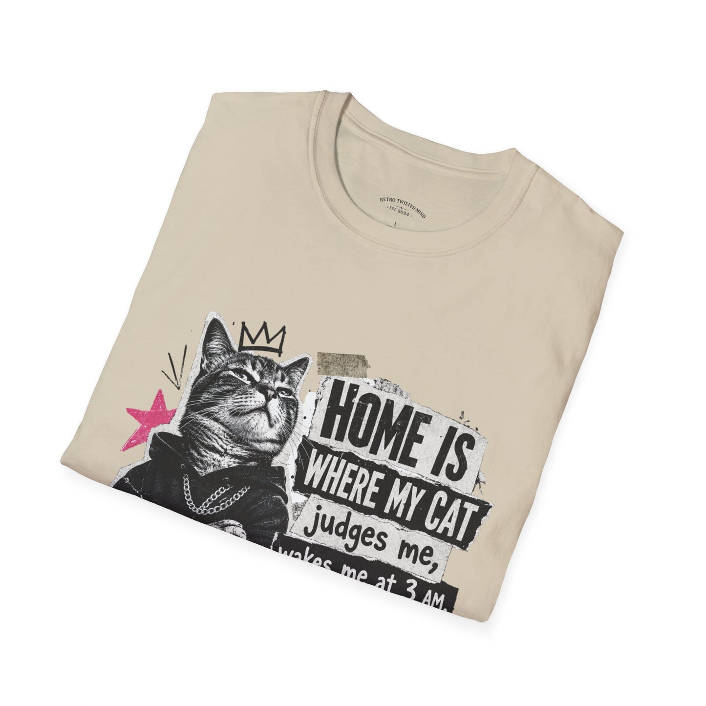 Cat T-Shirt — "Home Is Where My Cat Judges Me" Funny Graphic Tee