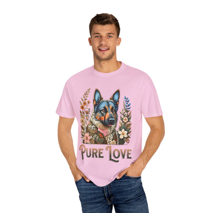 Pure Love Flower-Graphic T-Shirt for Dog Lovers