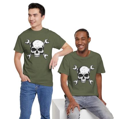 Mechanic Skull Tee — Wrench Crossbones Graphic T-Shirt