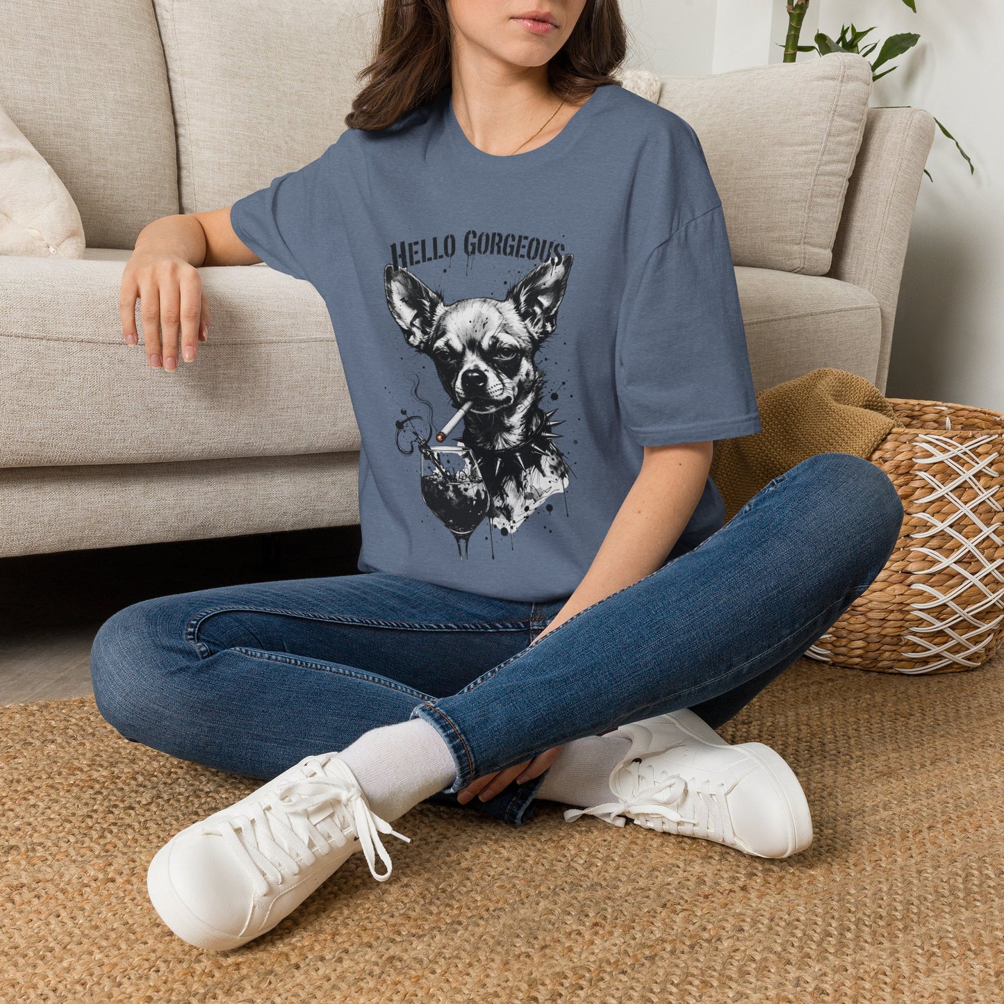 Chihuahua 'Hello Gorgeous' Tee - Cute Dog Graphic T-Shirt