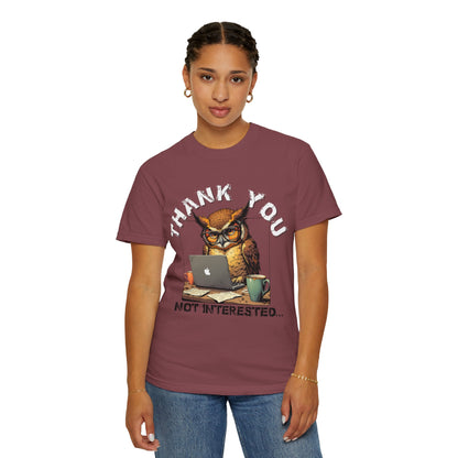 Owl 'Thank You, Not Interested' Graphic T-Shirt