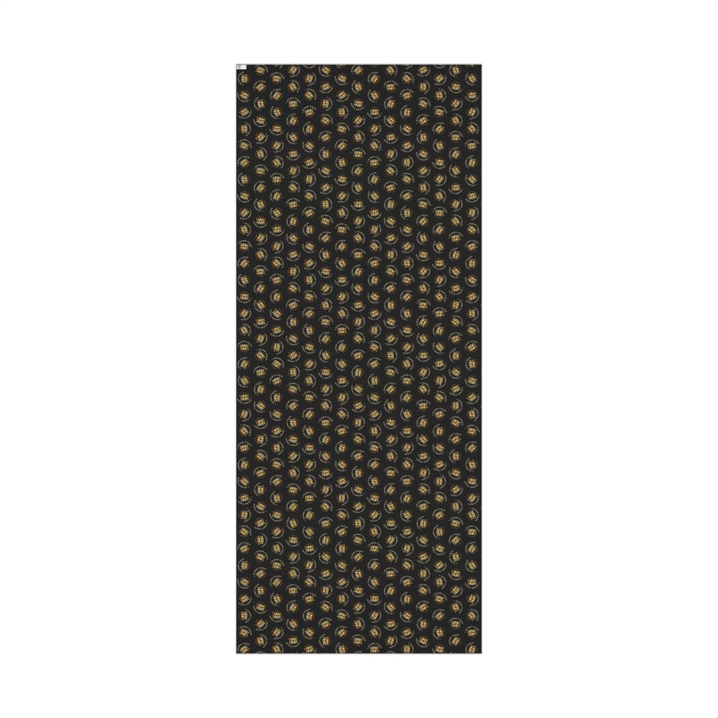 Gift Wrap Paper — Elegant Black & Gold Floral Holiday Wrapping Sheets