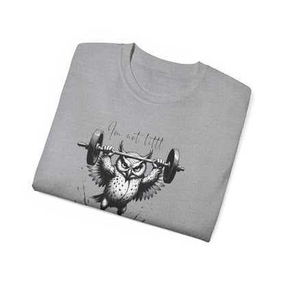 Fitness Owl Graphic Tee — "I’m Not Old, I’m Compacted" Motivational Weightlifting T-Shirt