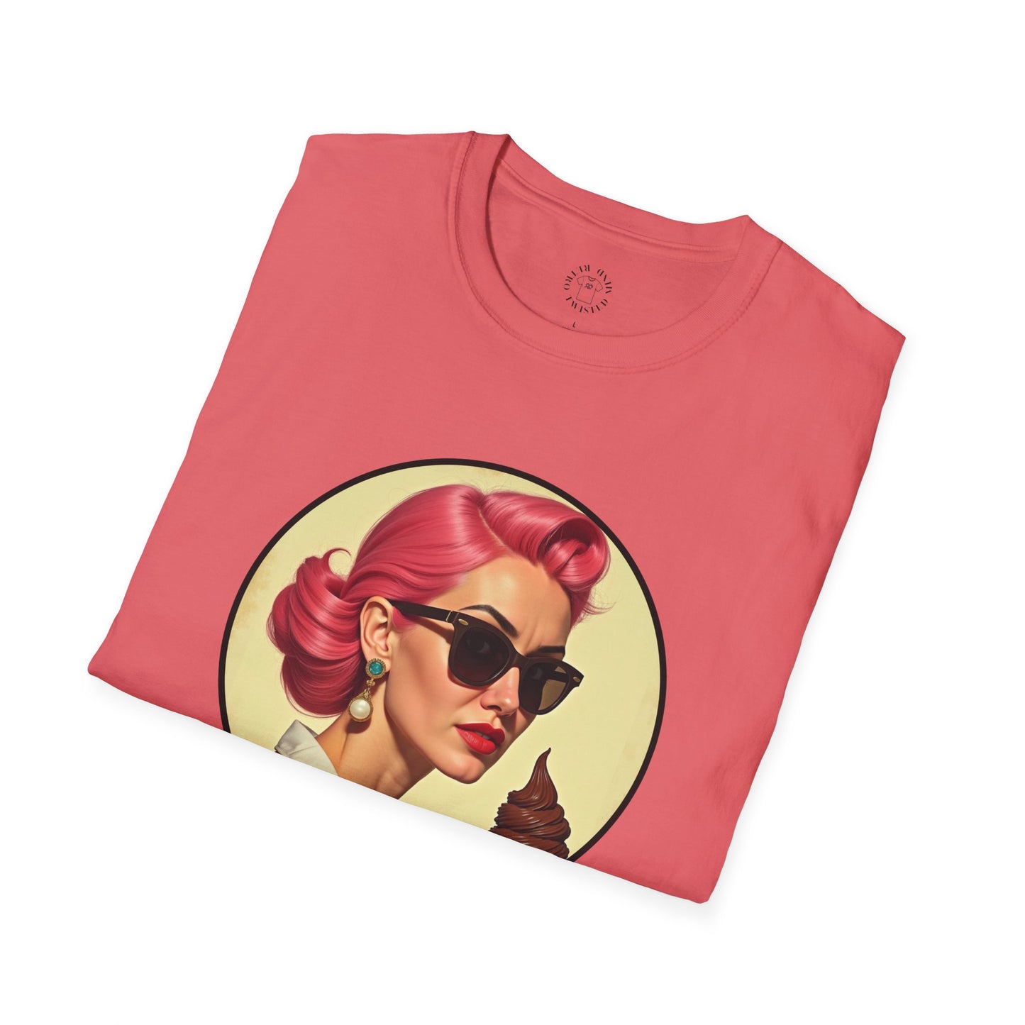 Cool Mama Vintage Graphic Unisex Softstyle T-Shirt,mama,mom and ice cream