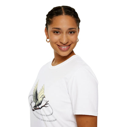 Hopeful Wings Unisex Softstyle T-Shirt - Inspirational Graphic Tee,dove,twisted