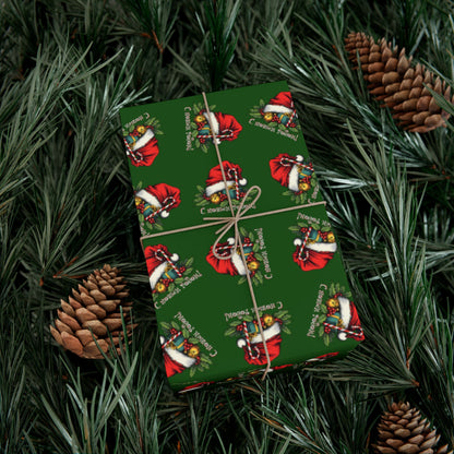 Christmas Santa Gift Wrap Paper — Festive Green Holiday Wrapping Sheets