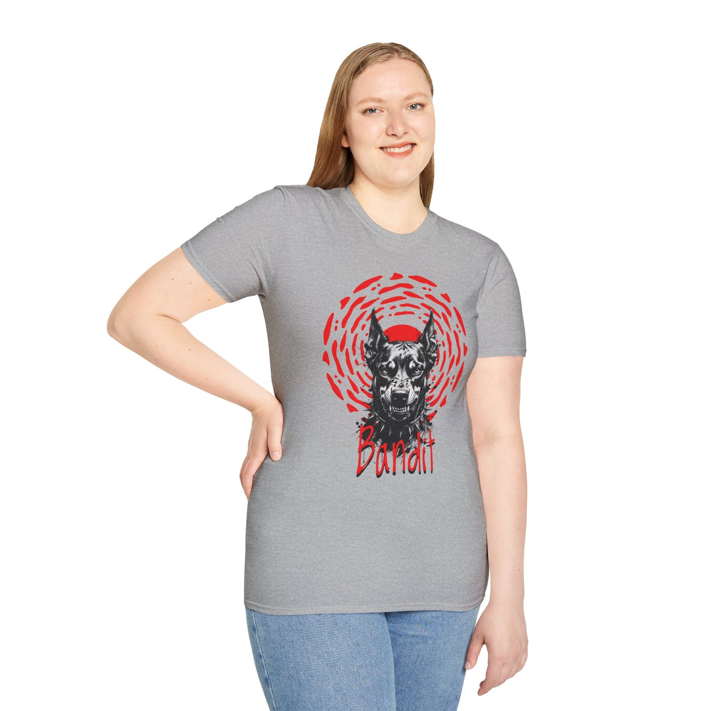 Doberman Graphic T-Shirt — Red Halo 'Bandit' Design