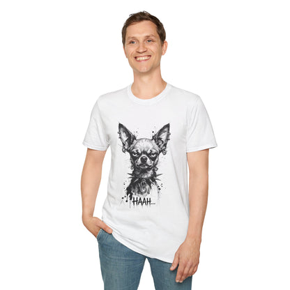 Chihuahua Portrait T‑Shirt — Expressive Black & White Dog Art Tee