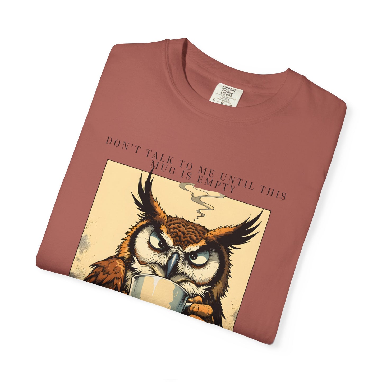 Coffee First Owl T-Shirt — Vintage Coffee Lover Graphic Tee