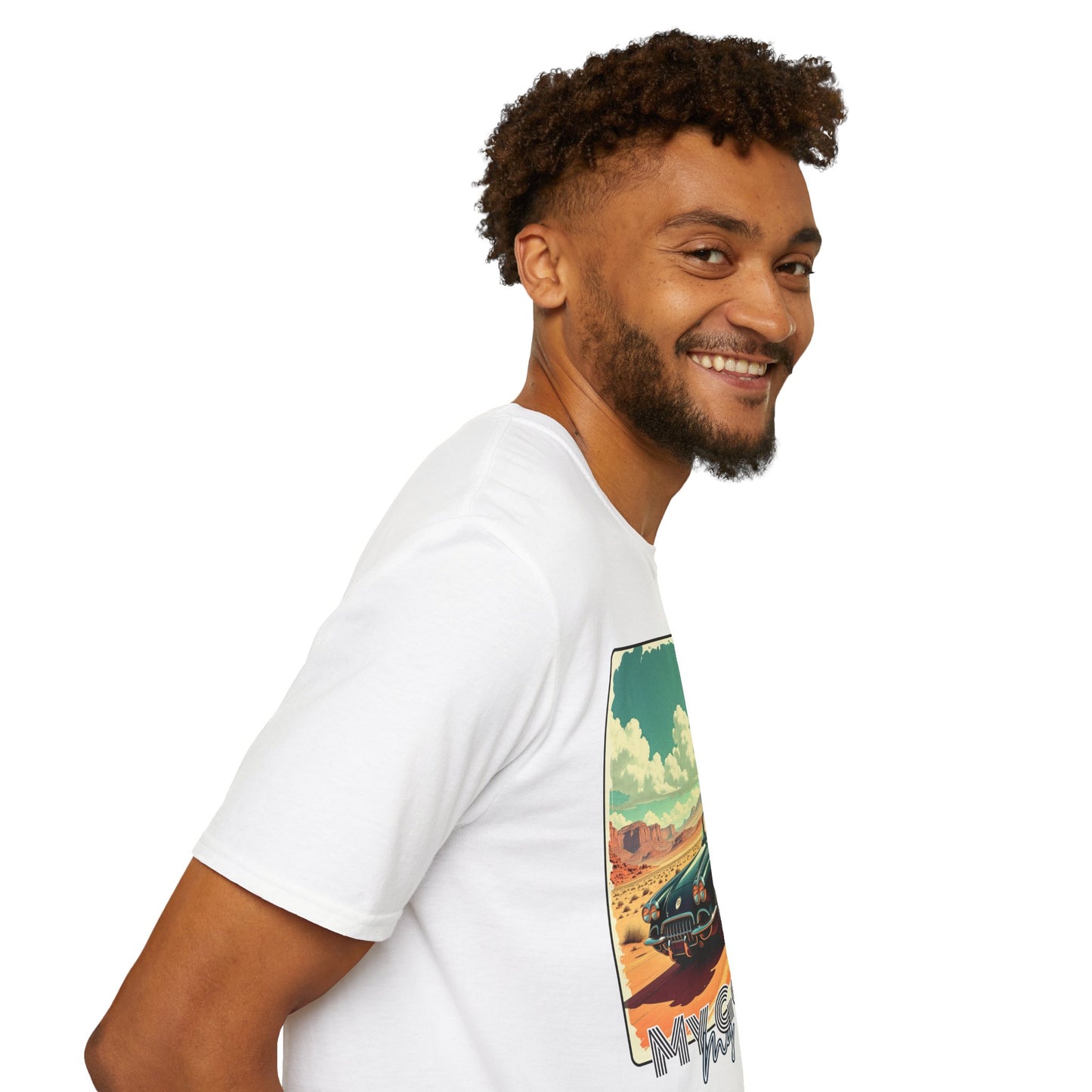 Vintage Car Graphic Unisex Softstyle T-Shirt - Perfect for Road Trip Lovers ,sport,car