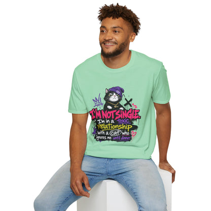 T‑Shirt — “I’m Not Single: I’m in a Toxic Relationship with a Cat” Graphic Tee