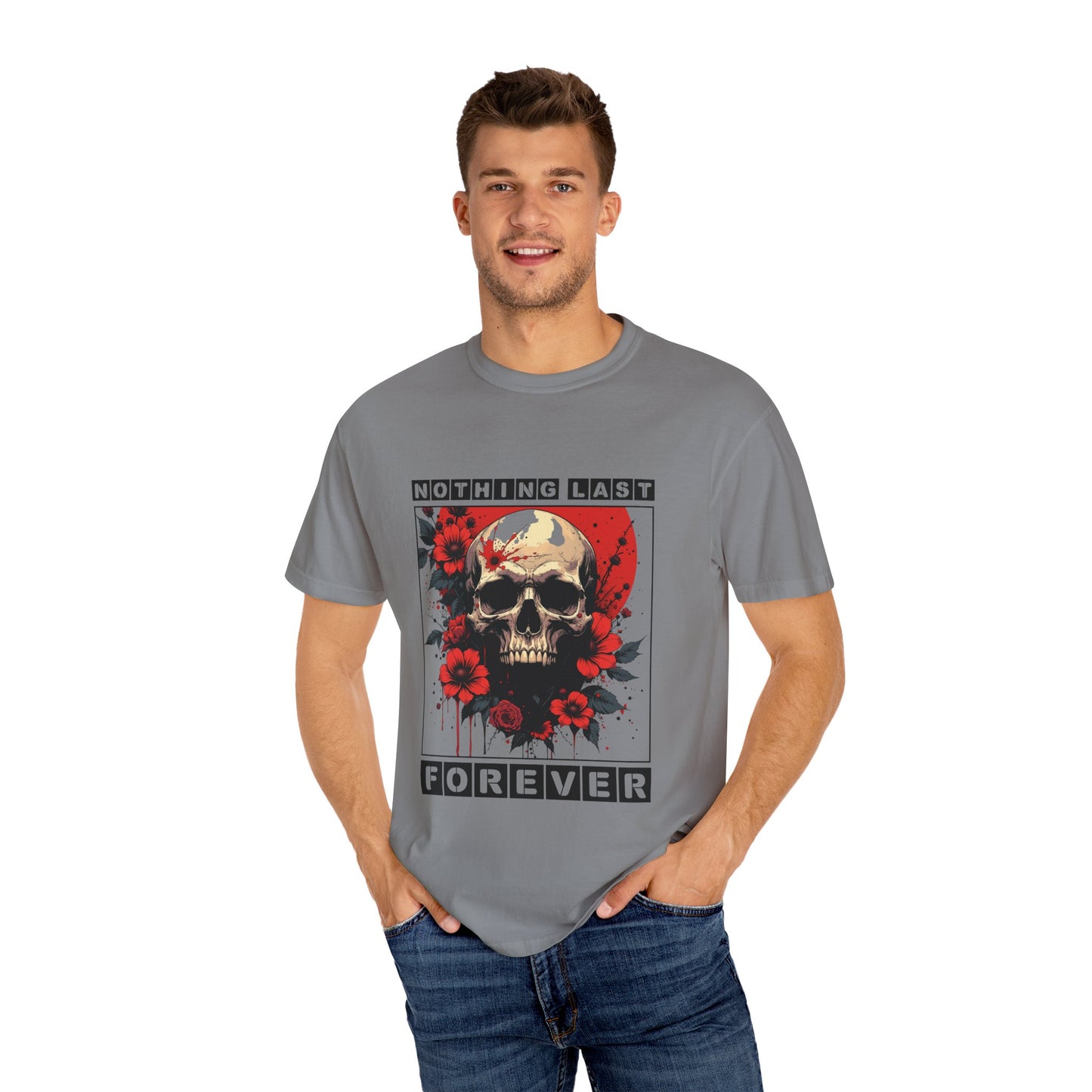 Edgy Skull Graphic T-Shirt - Unique Casual Wear, Unisex Streetwear, Gift for Music Lovers, Halloween Costume, Forever Quote Tee