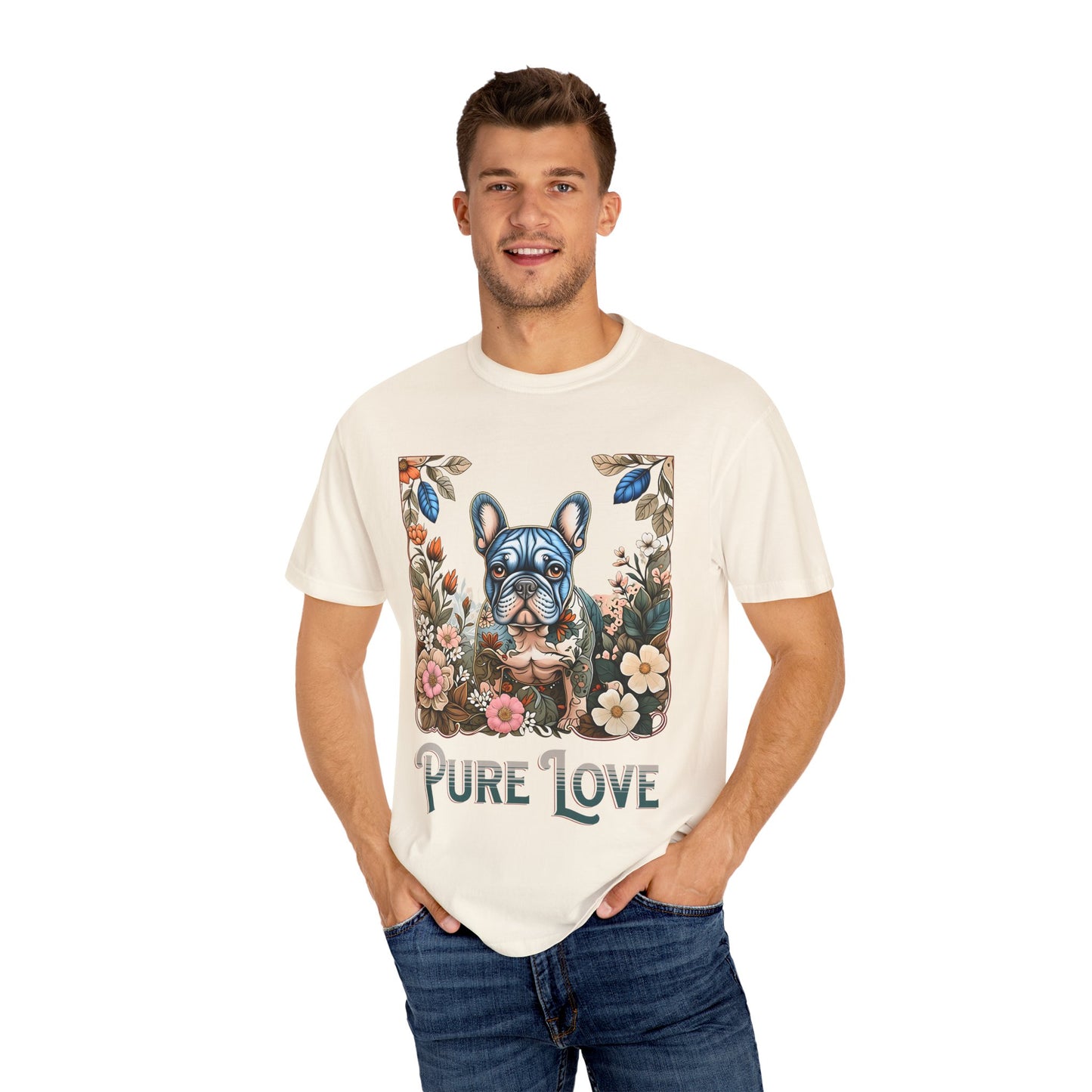 Pure Love Unisex Garment-Dyed T-Shirt - Perfect for Dog Lovers