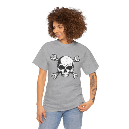 Mechanic Skull Tee — Wrench Crossbones Graphic T-Shirt