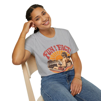 Retro 'FUN! FACT!' Surf Tee — Vintage Sunset Beach Graphic T-Shirt