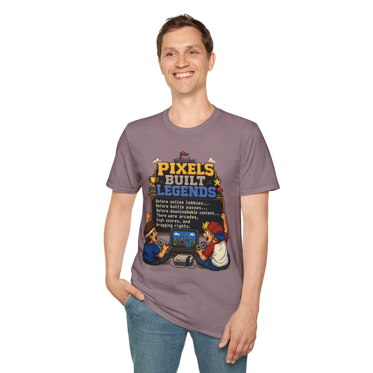 Pixels Built Legends T‑Shirt — Retro Gaming Nostalgia Tee