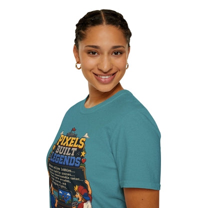 Pixels Built Legends T‑Shirt — Retro Gaming Nostalgia Tee