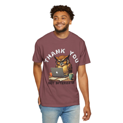 Owl 'Thank You, Not Interested' Graphic T-Shirt
