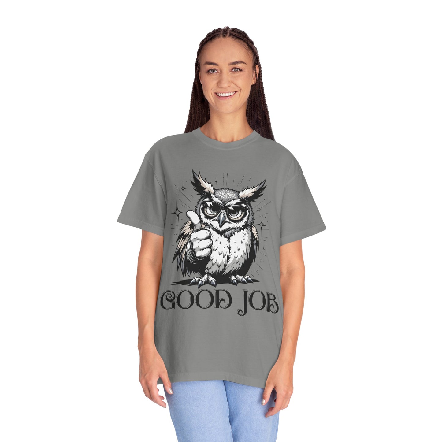 Good Job Owl T-Shirt — Thumbs-Up Retro Owl Graphic Tee