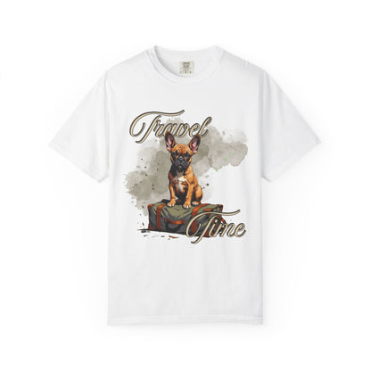 Travel Time Unisex Garment-Dyed T-Shirt - Perfect for Dog Lovers & Adventurers