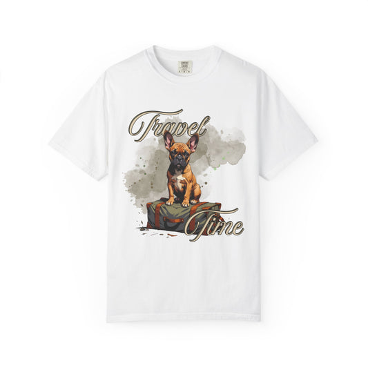 Travel Time Unisex Garment-Dyed T-Shirt - Perfect for Dog Lovers & Adventurers