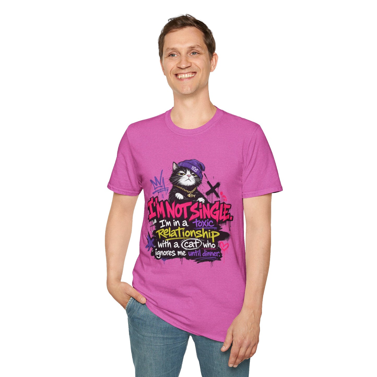 T‑Shirt — “I’m Not Single: I’m in a Toxic Relationship with a Cat” Graphic Tee