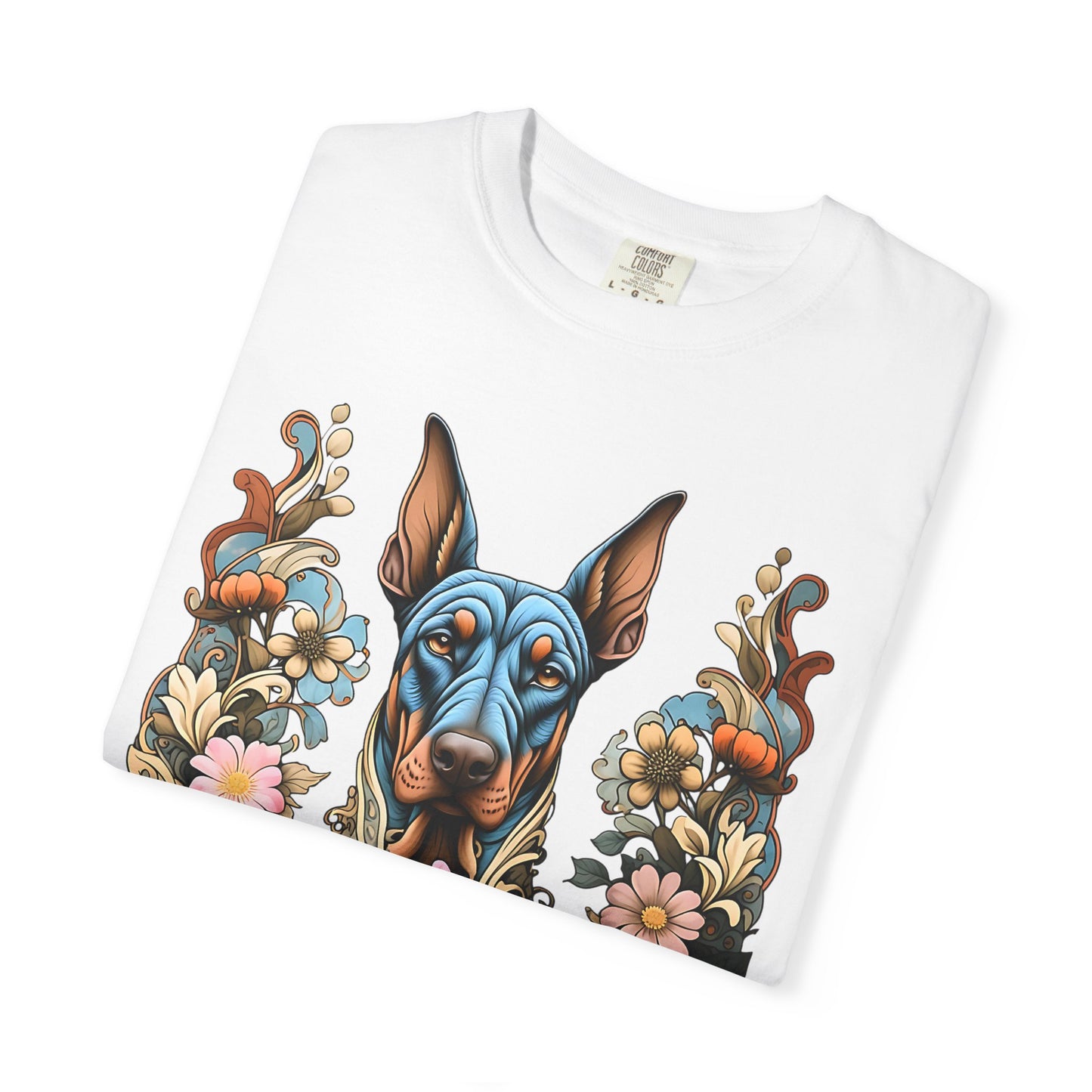 Pure Love Dog Art Unisex T-Shirt - Vibrant Floral Design