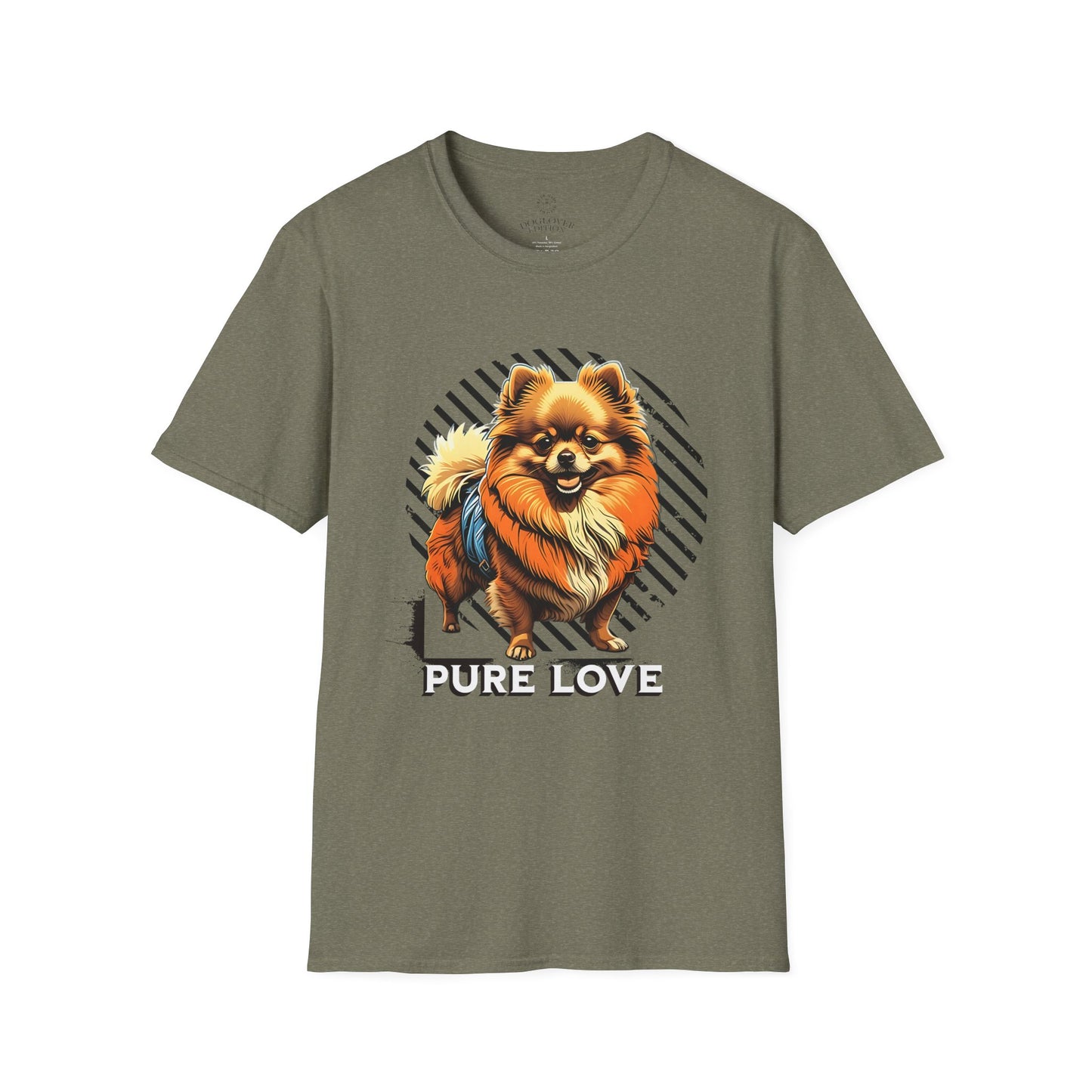 Unisex Softstyle T-Shirt - 'Pure Love' Pomeranian Print