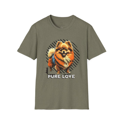 Unisex Softstyle T-Shirt - 'Pure Love' Pomeranian Print