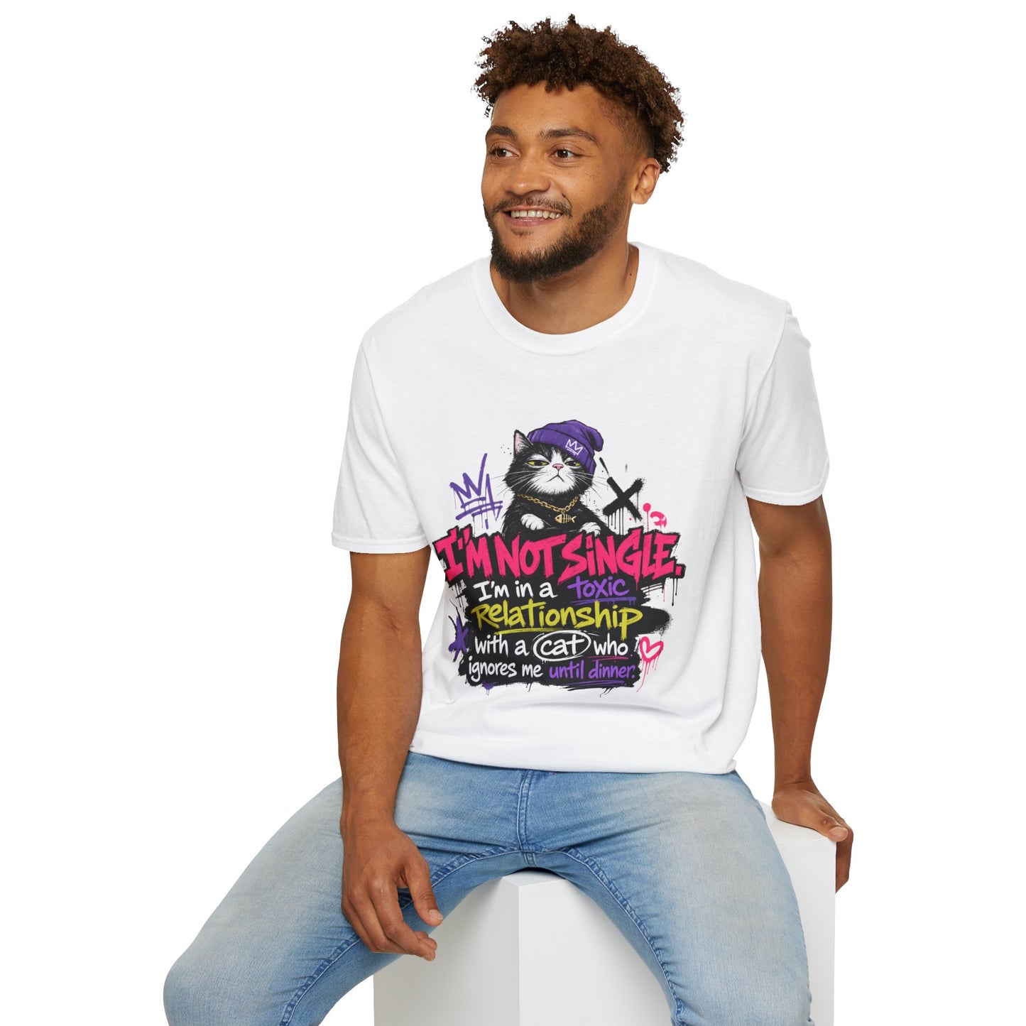 T‑Shirt — “I’m Not Single: I’m in a Toxic Relationship with a Cat” Graphic Tee