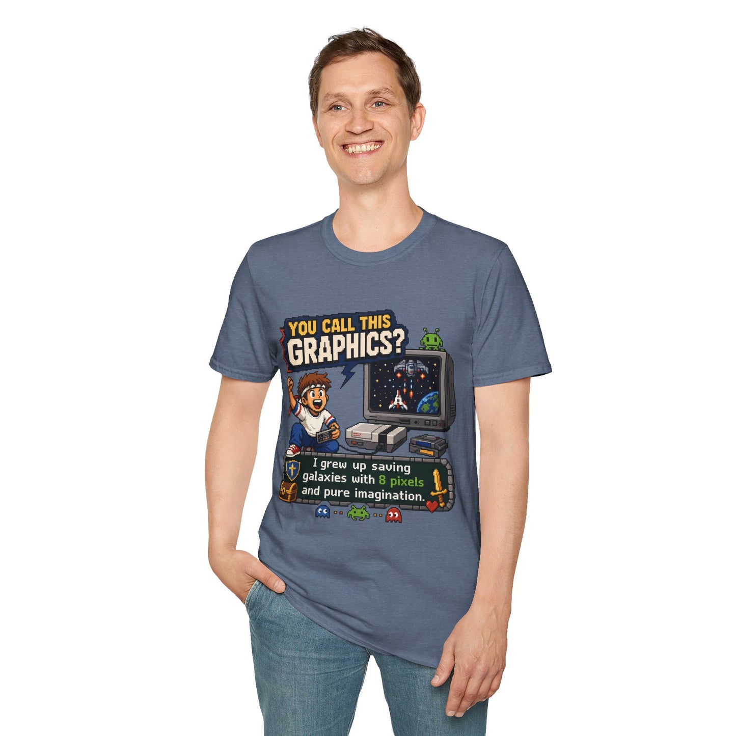 T-Shirt — "You Call This Graphics?" Retro Gamer Vintage Video Game Tee