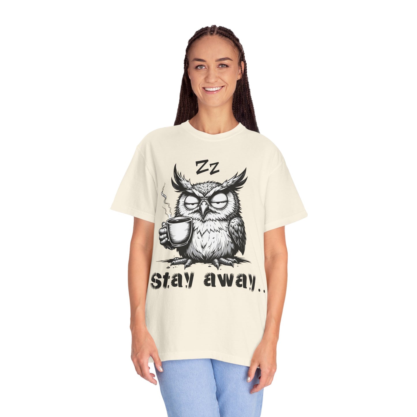 Stay Away Owl T-Shirt — Funny Coffee Owl Graphic Tee