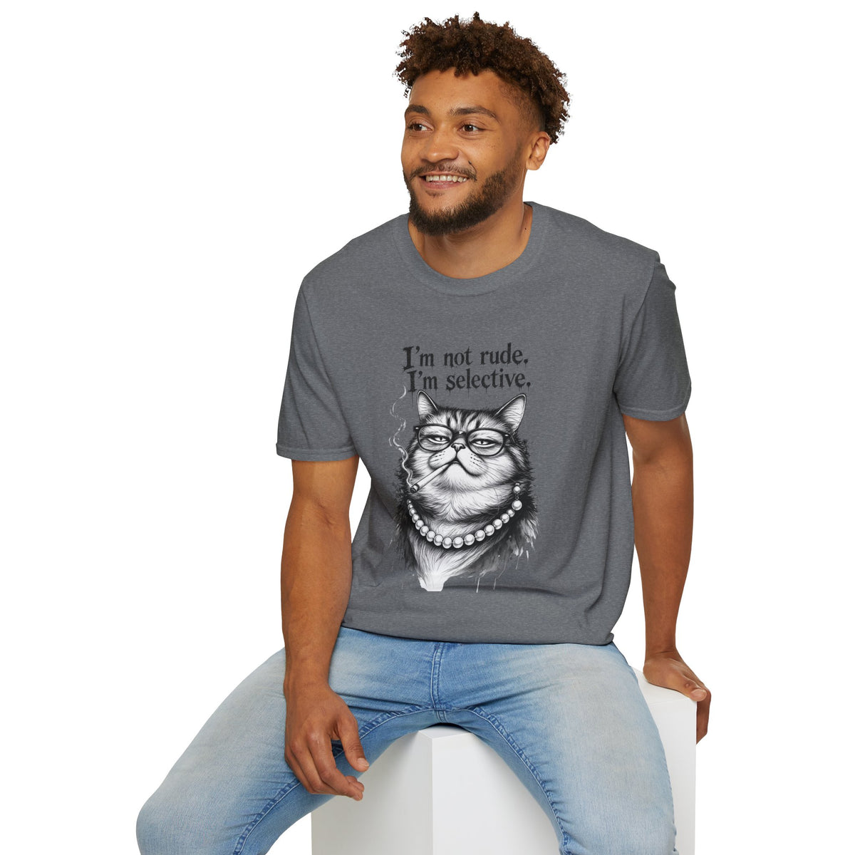 Cat Graphic T‑Shirt — "I'm Not Rude, I'm Selective" Funny Cat Tee
