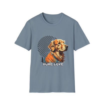 Pure Love Golden Retriever T-Shirt – Unisex Softstyle Tee for Dog Lovers